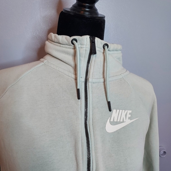 Nike Pullover Sweatshirt Womens Size Large Blue Long Sleeve 1/2 Zip Cowl Neck - Picture 4 of 16